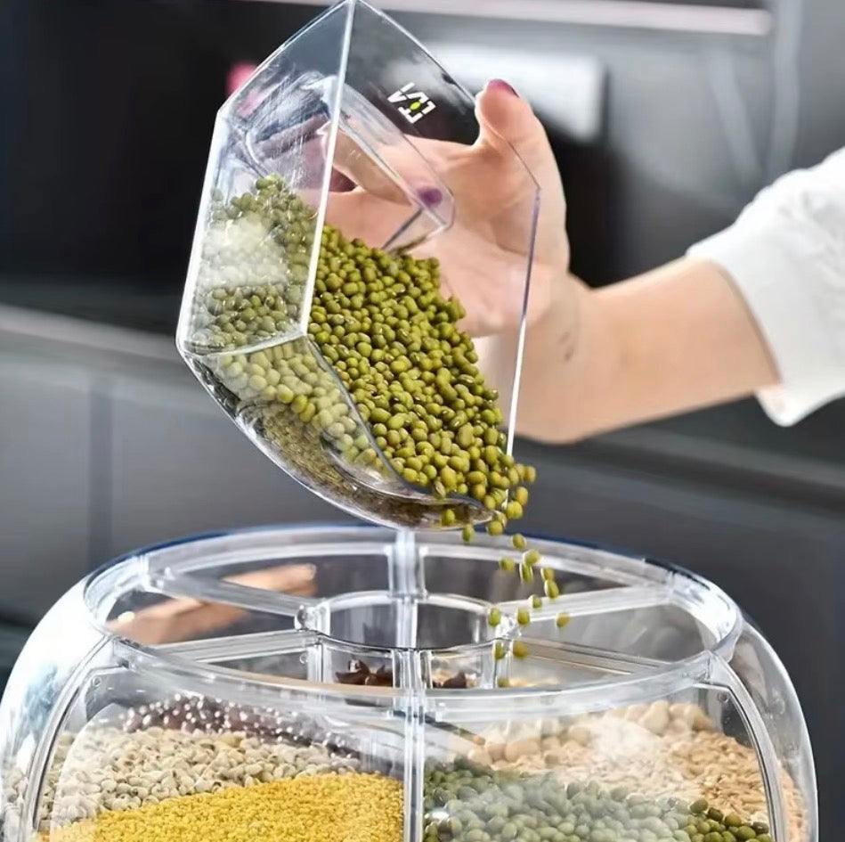 Kitchenora™ Smart 360° Rotating Grain & Rice Dispenser