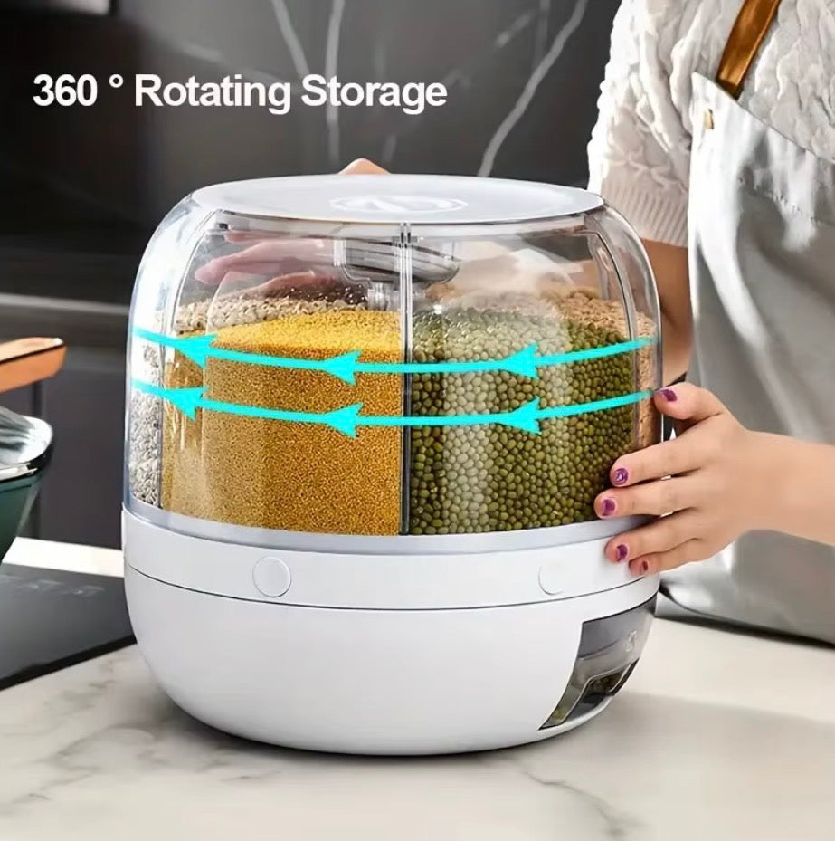 Kitchenora™ Smart 360° Rotating Grain & Rice Dispenser