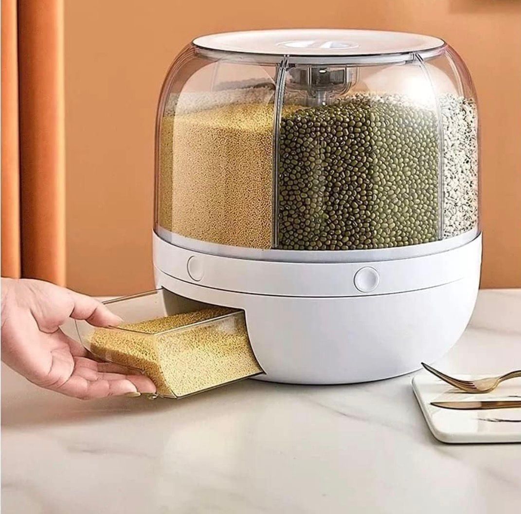Kitchenora™ Smart 360° Rotating Grain & Rice Dispenser